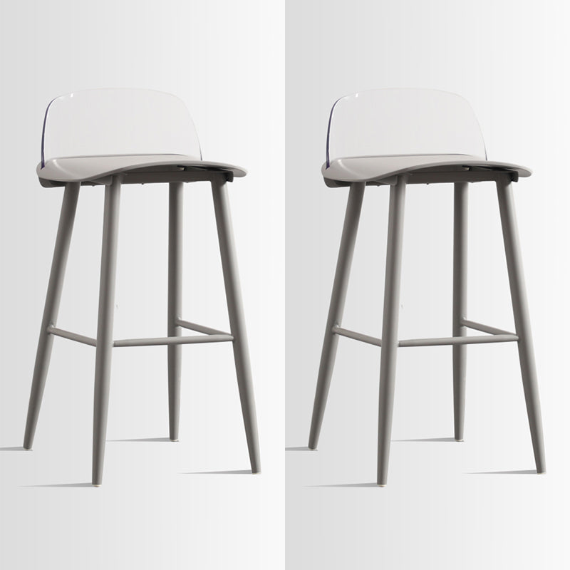 Scandinavian Style Acrylic Bar stool with Square Seat Counter Stool for Kitchen Bar