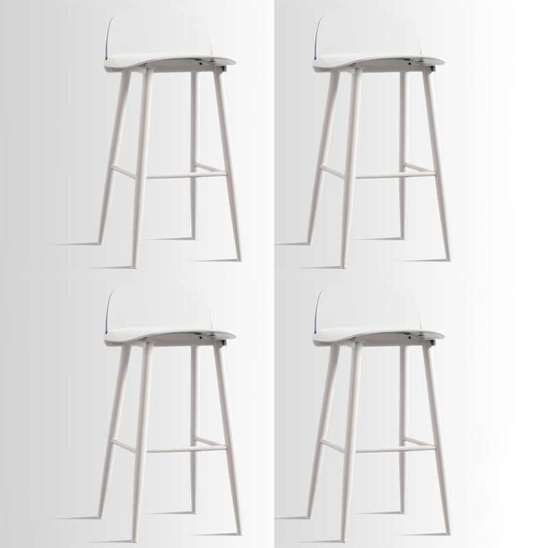 Scandinavian Style Acrylic Bar stool with Square Seat Counter Stool for Kitchen Bar