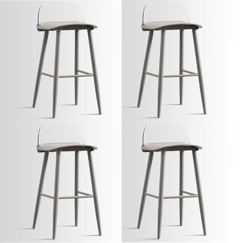 Scandinavian Style Acrylic Bar stool with Square Seat Counter Stool for Kitchen Bar