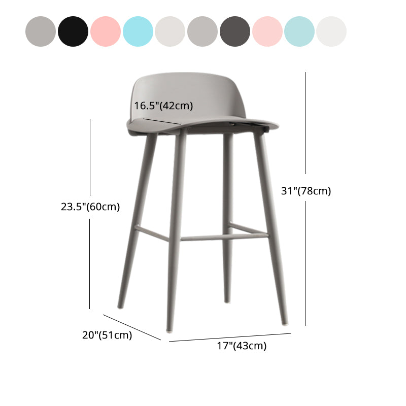 Scandinavian Style Acrylic Bar stool with Square Seat Counter Stool for Kitchen Bar