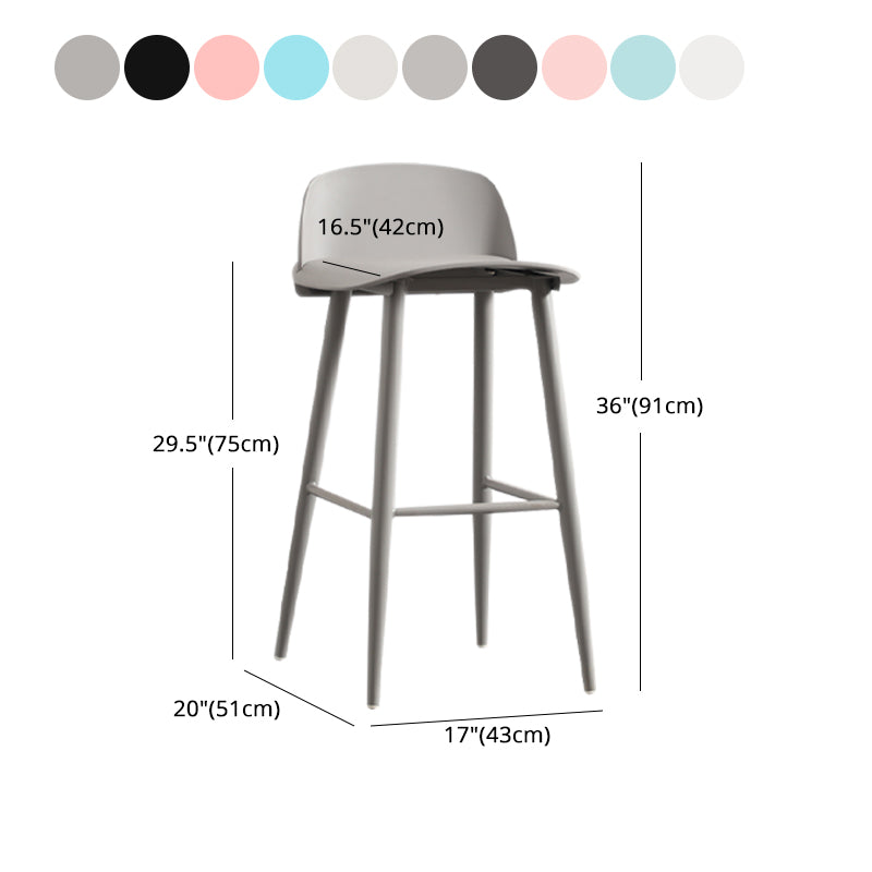 Scandinavian Style Acrylic Bar stool with Square Seat Counter Stool for Kitchen Bar