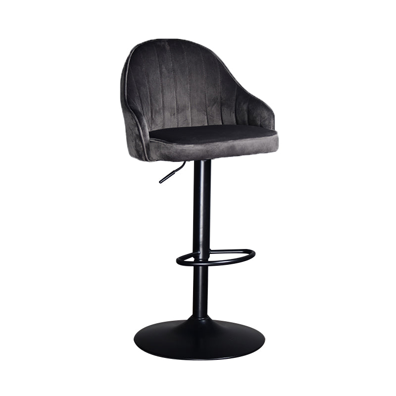 Taburete de bar ajustable giratorio de metal nórdico, taburete alto para interiores con tapizado