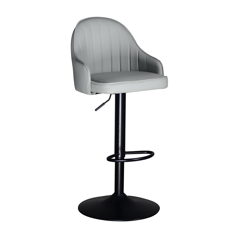 Taburete de bar ajustable giratorio de metal nórdico, taburete alto para interiores con tapizado