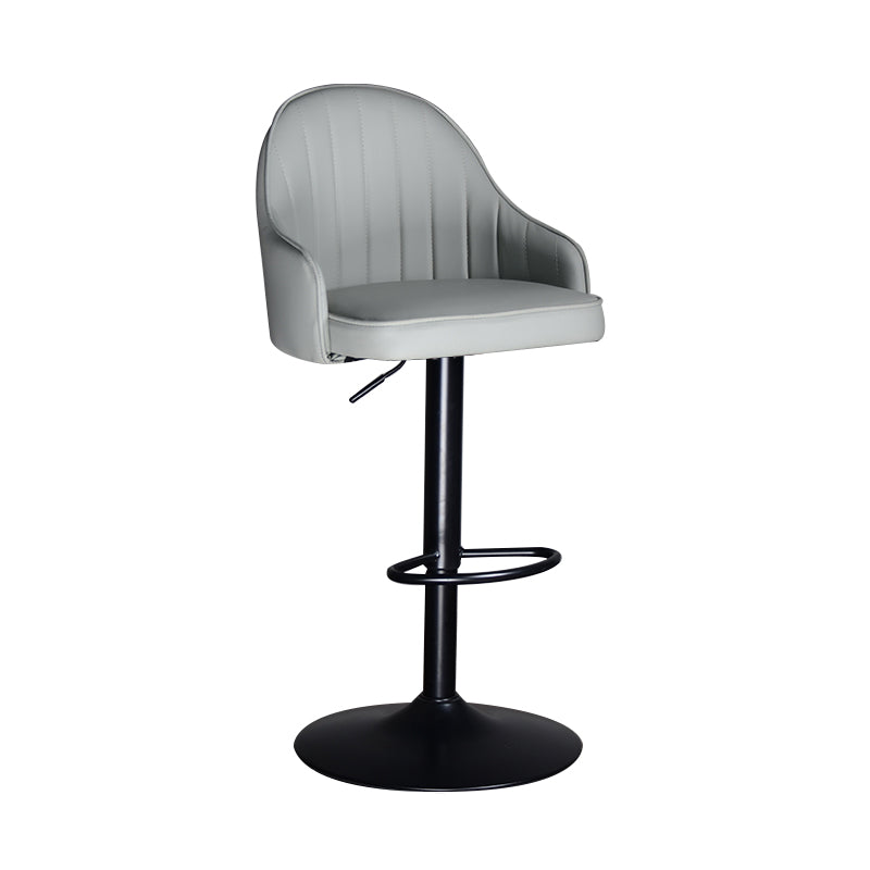 Taburete de bar ajustable giratorio de metal nórdico, taburete alto para interiores con tapizado