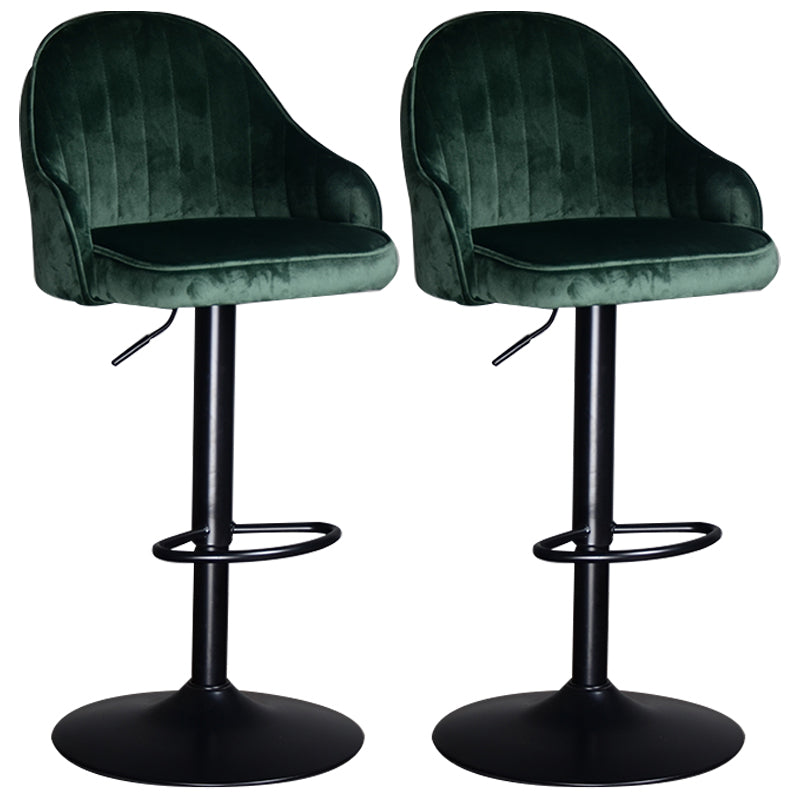 Taburete de bar ajustable giratorio de metal nórdico, taburete alto para interiores con tapizado