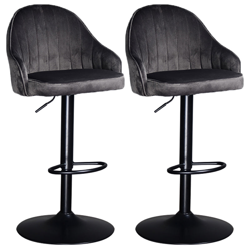 Taburete de bar ajustable giratorio de metal nórdico, taburete alto para interiores con tapizado