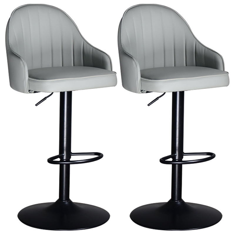 Taburete de bar ajustable giratorio de metal nórdico, taburete alto para interiores con tapizado