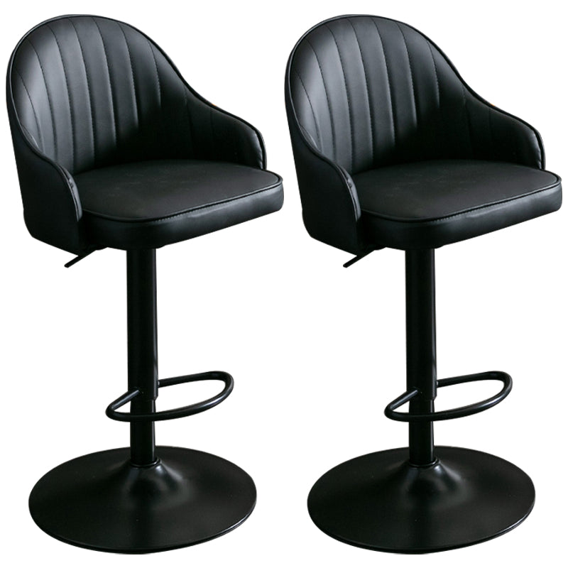 Taburete de bar ajustable giratorio de metal nórdico, taburete alto para interiores con tapizado