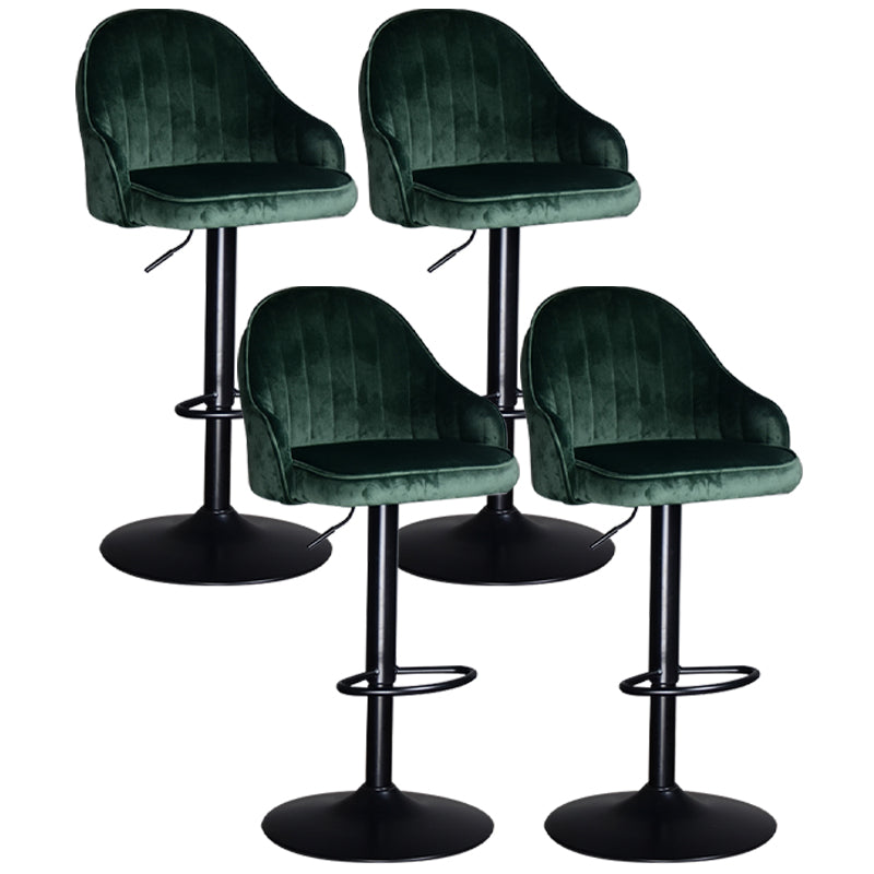 Taburete de bar ajustable giratorio de metal nórdico, taburete alto para interiores con tapizado