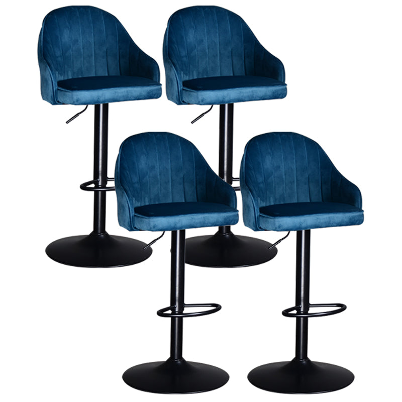 Taburete de bar ajustable giratorio de metal nórdico, taburete alto para interiores con tapizado