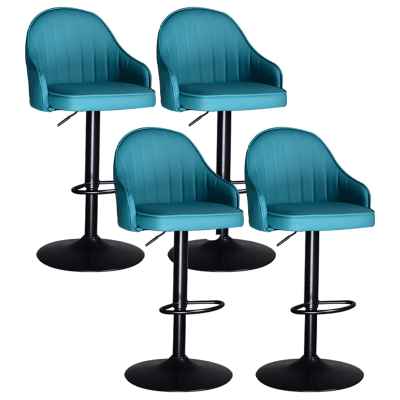 Taburete de bar ajustable giratorio de metal nórdico, taburete alto para interiores con tapizado