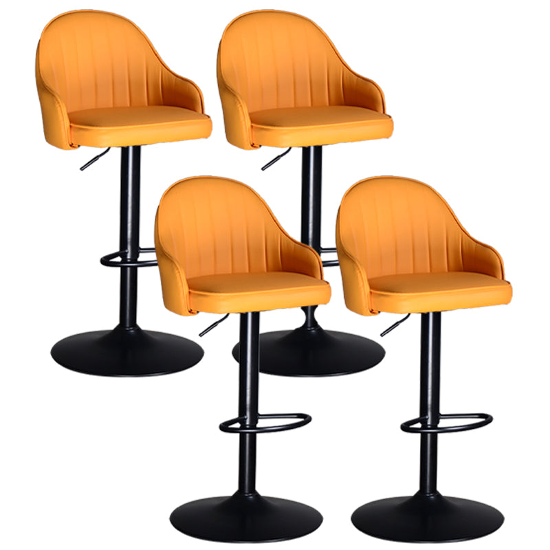 Taburete de bar ajustable giratorio de metal nórdico, taburete alto para interiores con tapizado