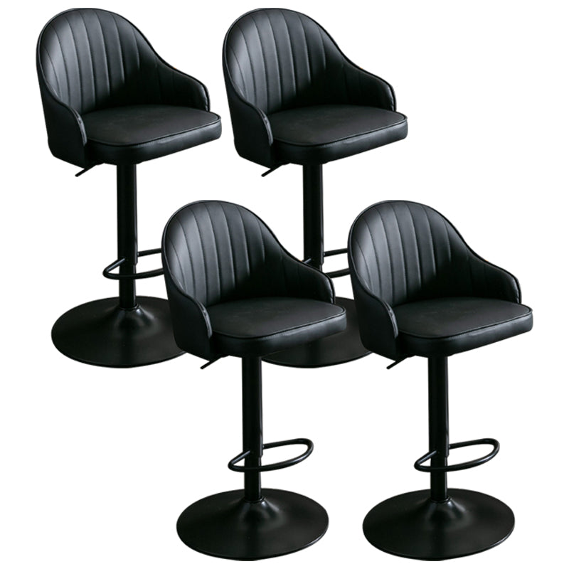 Taburete de bar ajustable giratorio de metal nórdico, taburete alto para interiores con tapizado