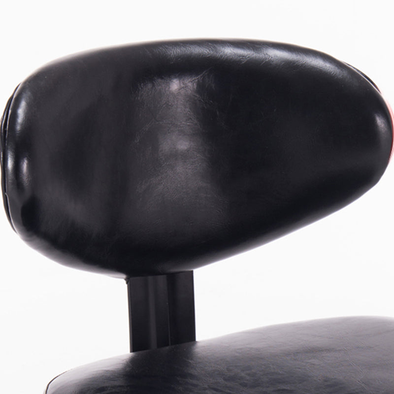 Taburetes escandinavos de cuero con altura ajustable, taburetes de bar giratorios plateados con respaldo bajo