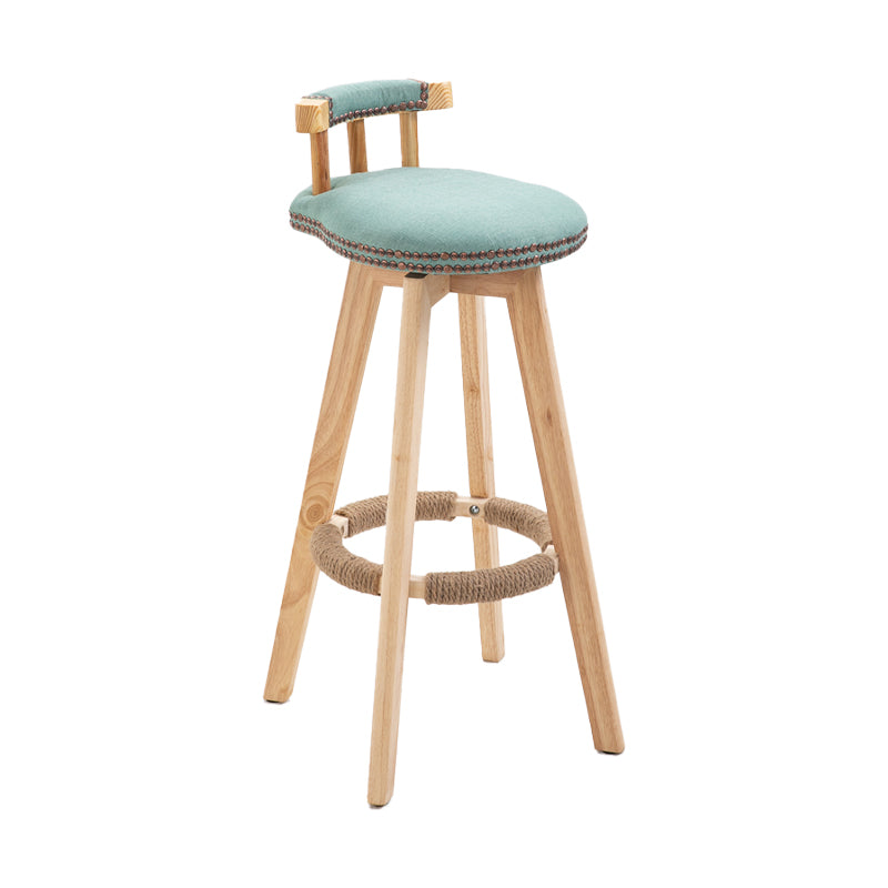 Taburetes escandinavos de madera natural para mostrador, taburetes de bar con respaldo bajo y reposapiés
