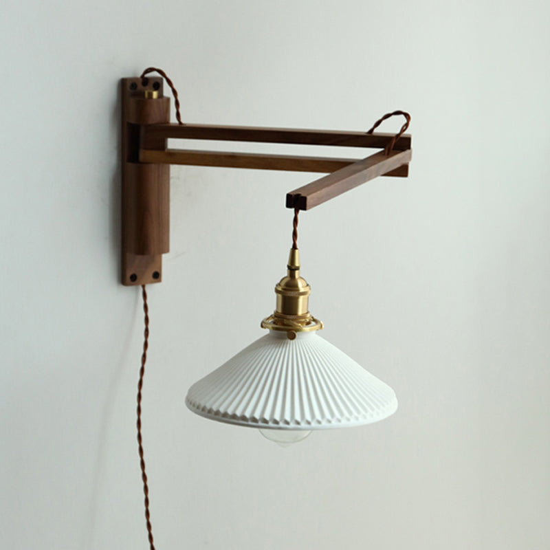 Moderner Stil ausgestellter Wandlampen Holz 1 Lichtwandbeleuchtung Armaturen