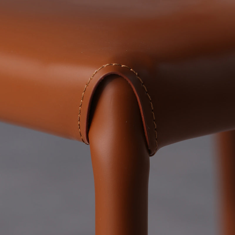 Contemporary Style Wingback Chair Armless Leather Dining Chairs