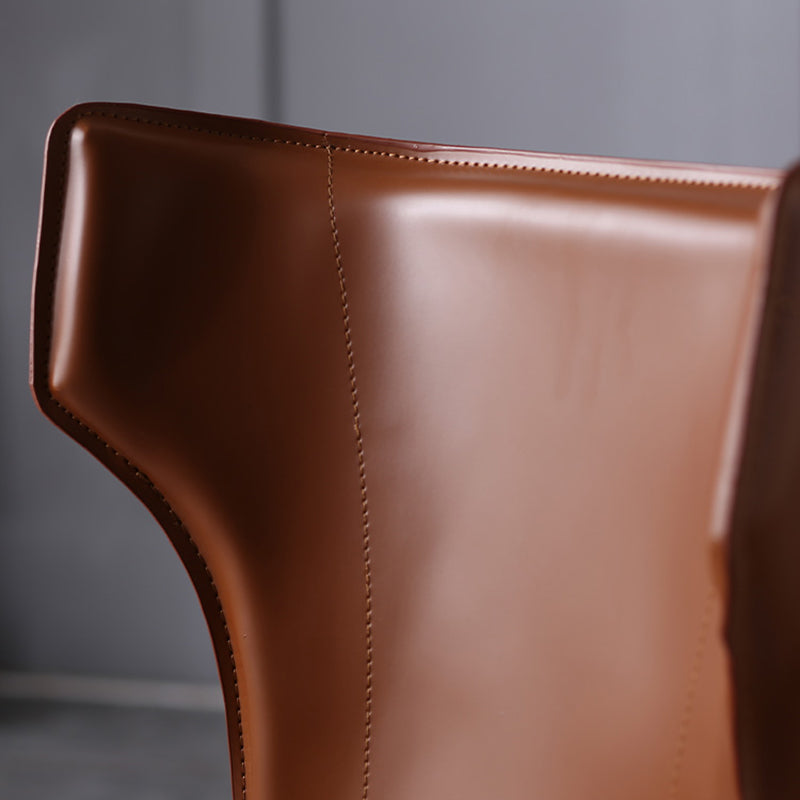 Contemporary Style Wingback Chair Armless Leather Dining Chairs