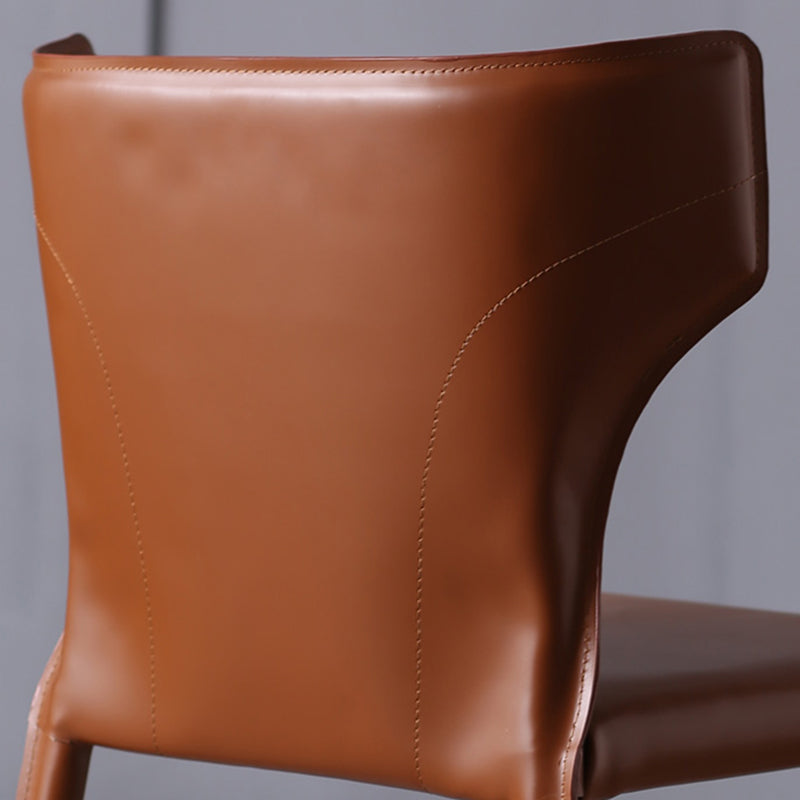 Contemporary Style Wingback Chair Armless Leather Dining Chairs