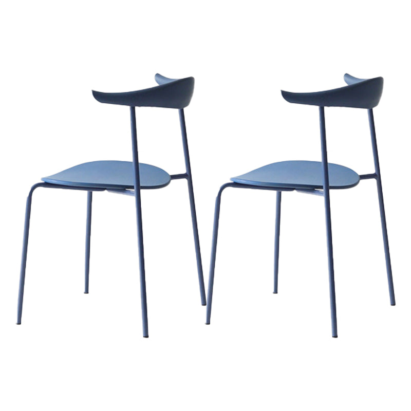 Chaises latérales de salle à manger industrielles à dossier ouvert, finition mate, sans bras