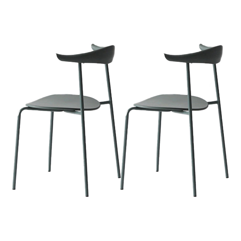 Chaises latérales de salle à manger industrielles à dossier ouvert, finition mate, sans bras