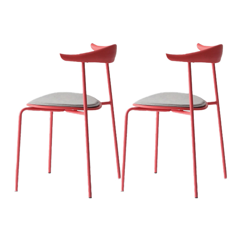 Chaises latérales de salle à manger industrielles à dossier ouvert, finition mate, sans bras