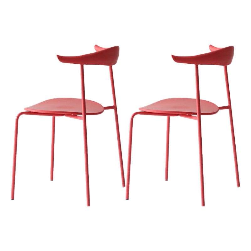 Chaises latérales de salle à manger industrielles à dossier ouvert, finition mate, sans bras