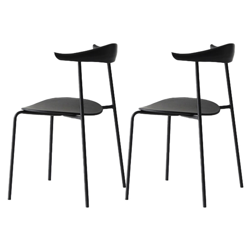 Chaises latérales de salle à manger industrielles à dossier ouvert, finition mate, sans bras