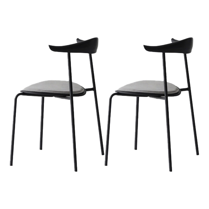 Chaises latérales de salle à manger industrielles à dossier ouvert, finition mate, sans bras