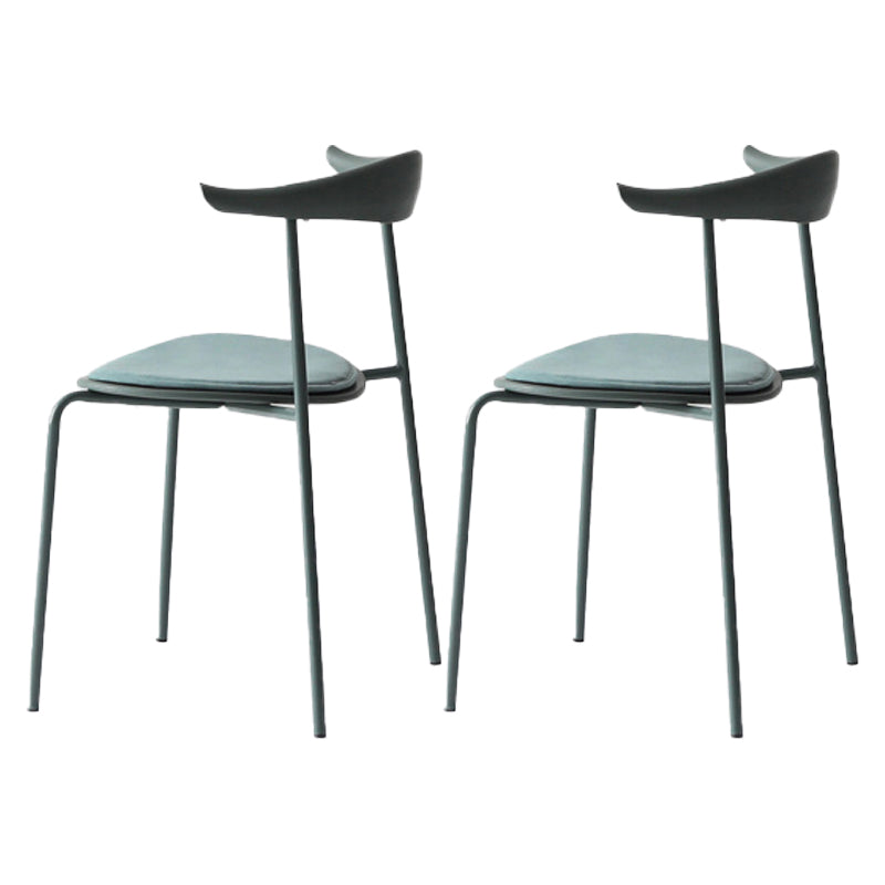 Chaises latérales de salle à manger industrielles à dossier ouvert, finition mate, sans bras