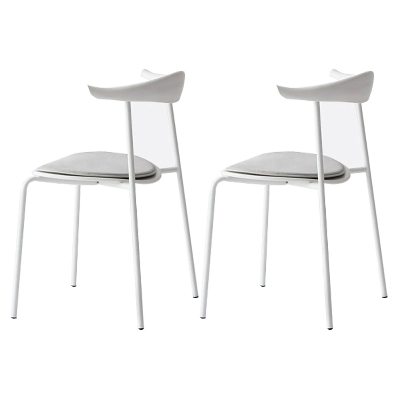 Chaises latérales de salle à manger industrielles à dossier ouvert, finition mate, sans bras