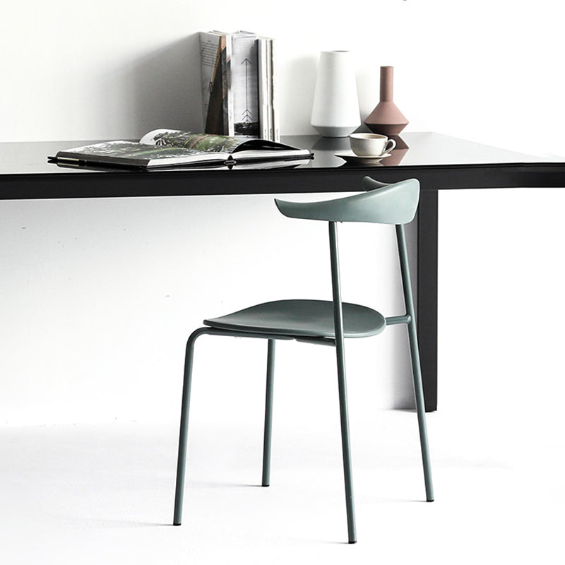 Chaises latérales de salle à manger industrielles à dossier ouvert, finition mate, sans bras