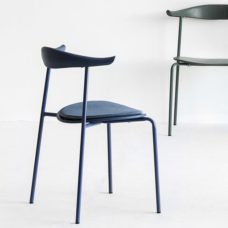 Chaises latérales de salle à manger industrielles à dossier ouvert, finition mate, sans bras