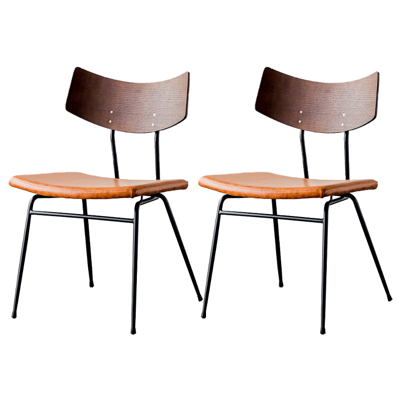 Chaises de salle à manger style contemporain Chaise sans accoudoirs à dossier ouvert avec pieds en métal