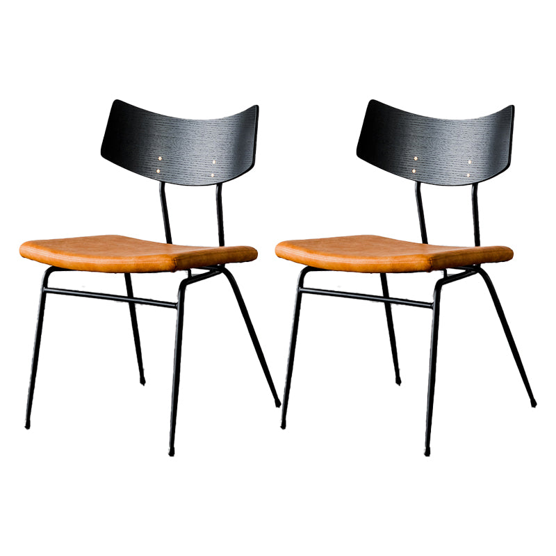 Chaises de salle à manger style contemporain Chaise sans accoudoirs à dossier ouvert avec pieds en métal