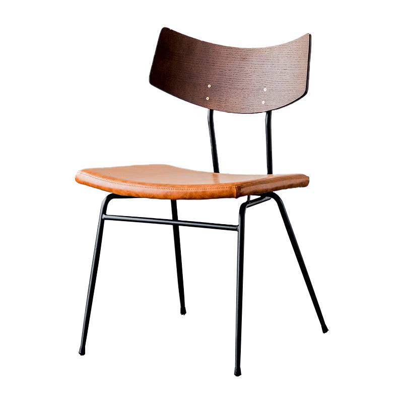 Chaises de salle à manger style contemporain Chaise sans accoudoirs à dossier ouvert avec pieds en métal