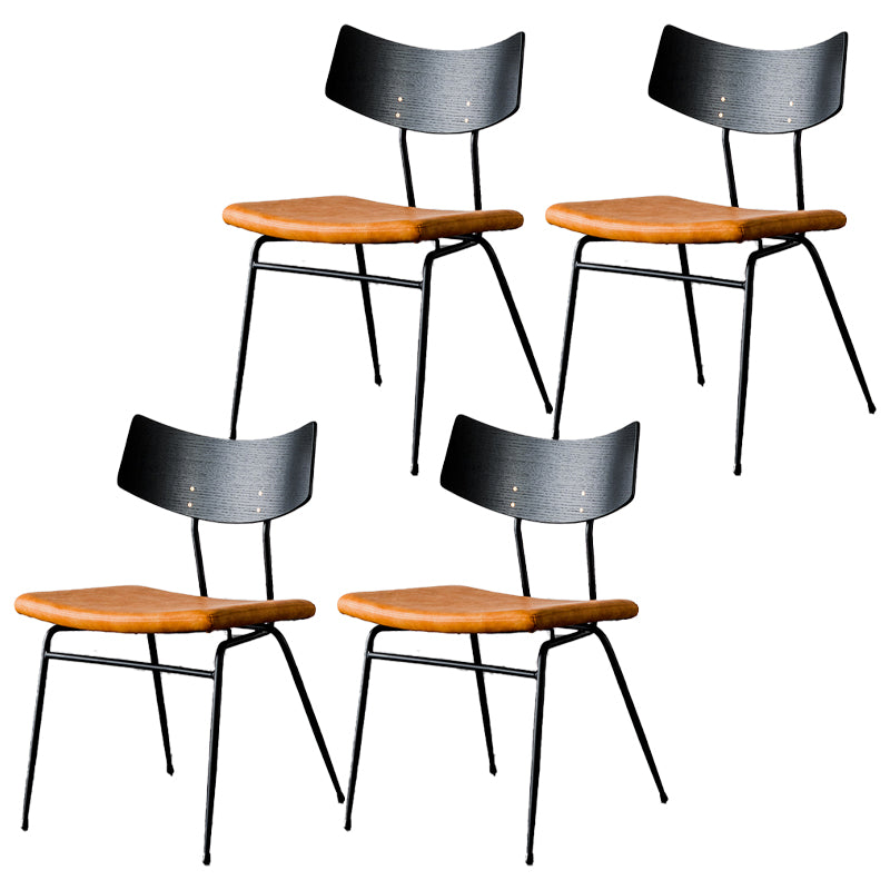 Chaises de salle à manger style contemporain Chaise sans accoudoirs à dossier ouvert avec pieds en métal