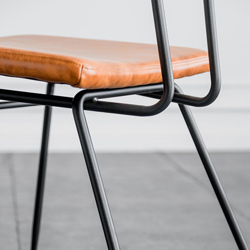 Chaises de salle à manger style contemporain Chaise sans accoudoirs à dossier ouvert avec pieds en métal