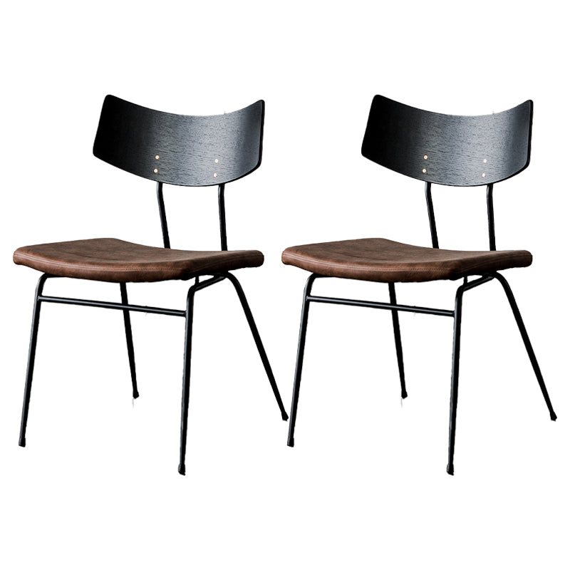Chaises de salle à manger style contemporain Chaise sans accoudoirs à dossier ouvert avec pieds en métal