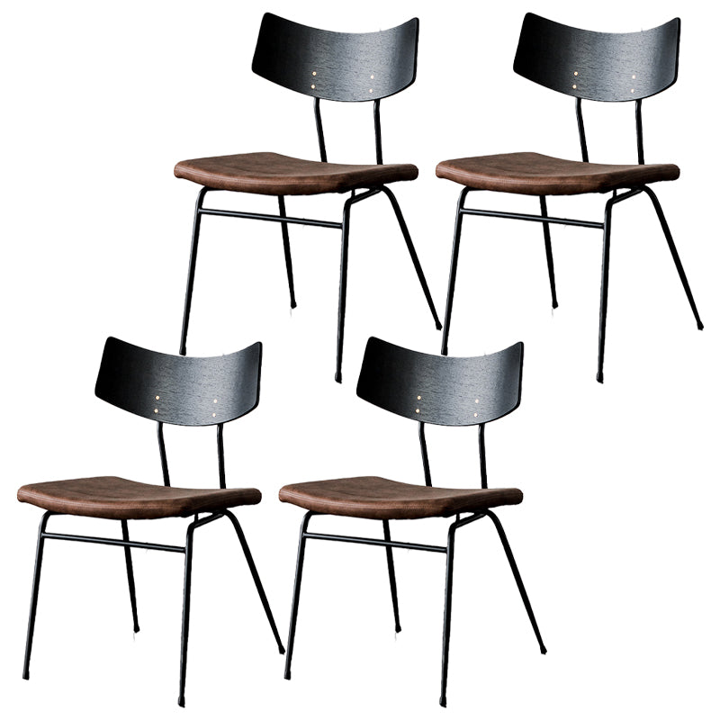 Chaises de salle à manger style contemporain Chaise sans accoudoirs à dossier ouvert avec pieds en métal