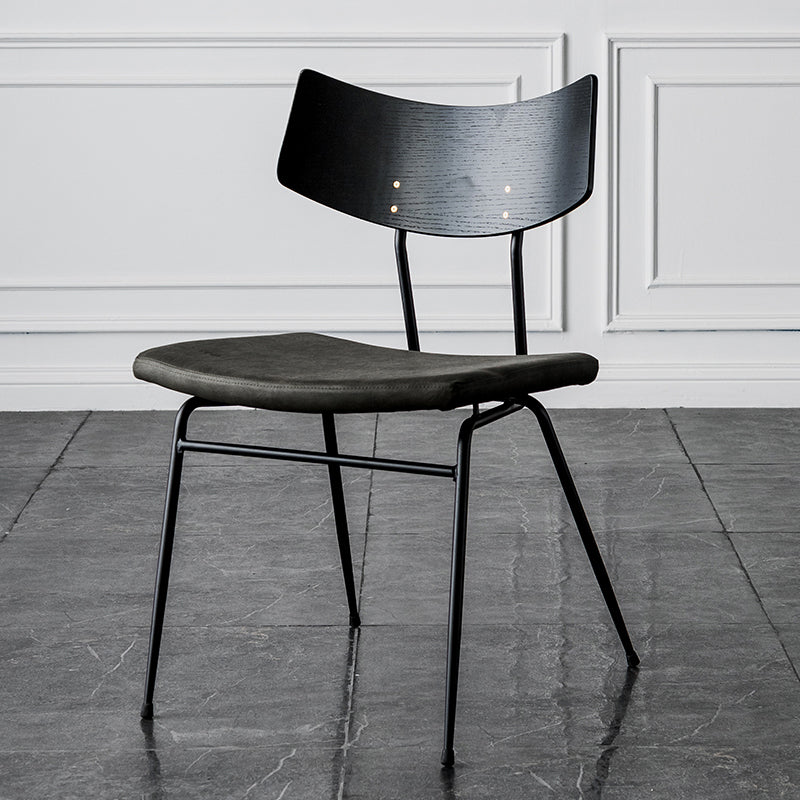Chaises de salle à manger style contemporain Chaise sans accoudoirs à dossier ouvert avec pieds en métal