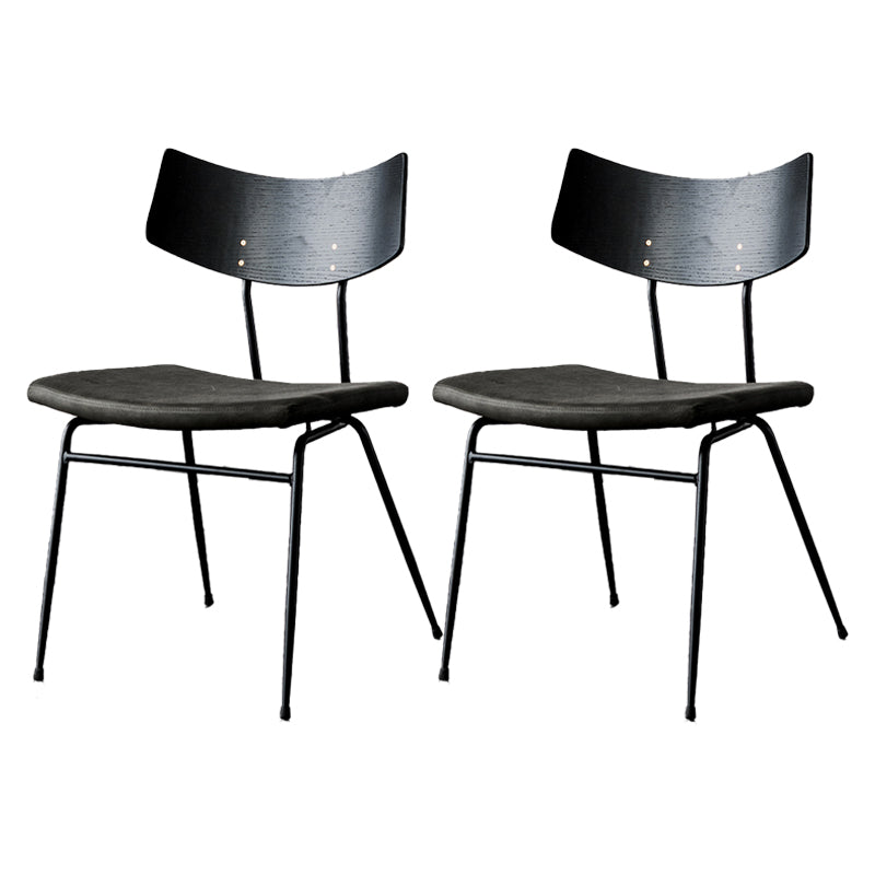 Chaises de salle à manger style contemporain Chaise sans accoudoirs à dossier ouvert avec pieds en métal