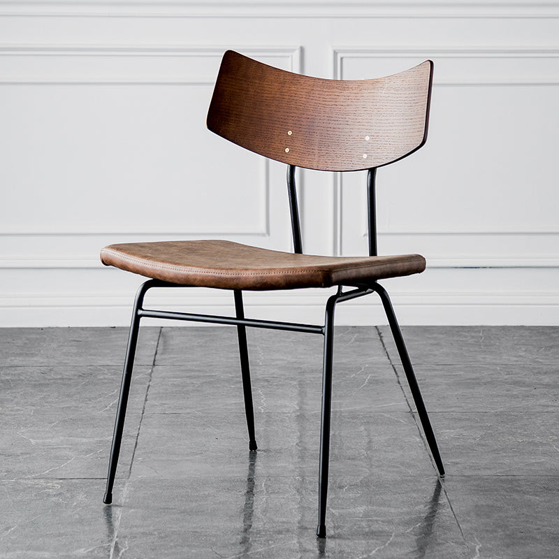 Chaises de salle à manger style contemporain Chaise sans accoudoirs à dossier ouvert avec pieds en métal