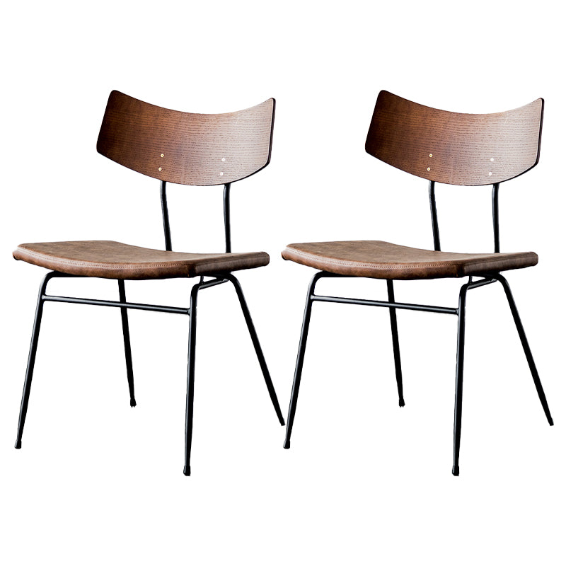 Chaises de salle à manger style contemporain Chaise sans accoudoirs à dossier ouvert avec pieds en métal