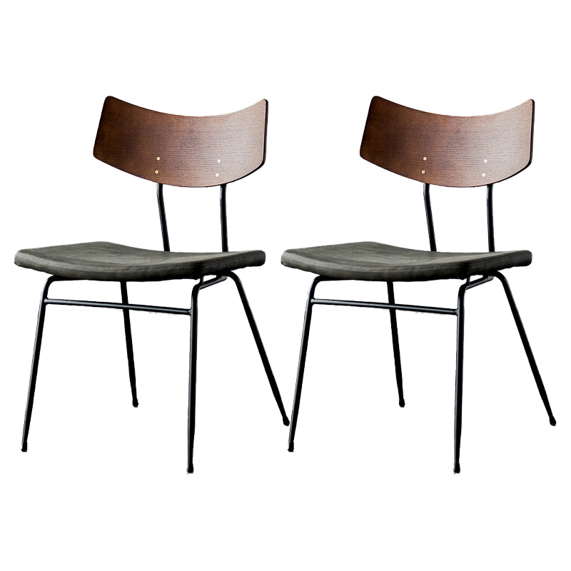 Chaises de salle à manger style contemporain Chaise sans accoudoirs à dossier ouvert avec pieds en métal