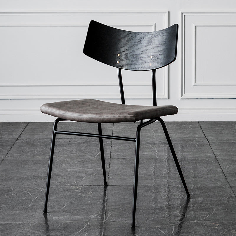 Chaises de salle à manger style contemporain Chaise sans accoudoirs à dossier ouvert avec pieds en métal