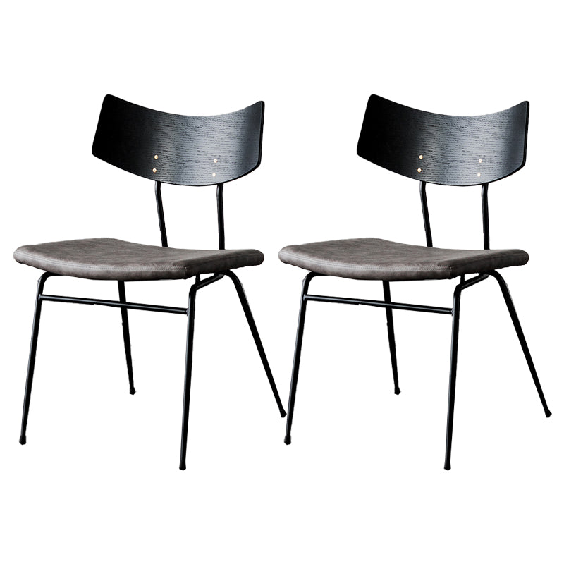 Chaises de salle à manger style contemporain Chaise sans accoudoirs à dossier ouvert avec pieds en métal