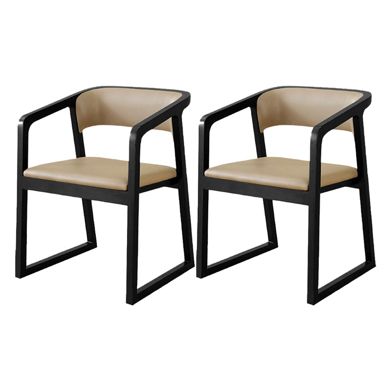 Home Wood Traditional Dining Chair Open Back Dining Side Chair with Arm