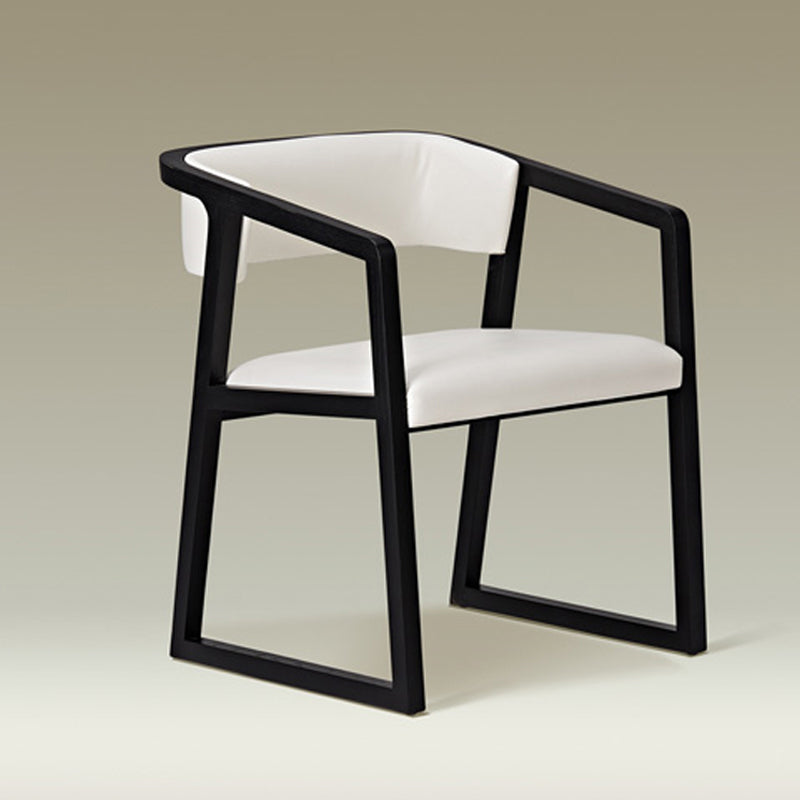 Home Wood Traditional Dining Chair Open Back Dining Side Chair with Arm