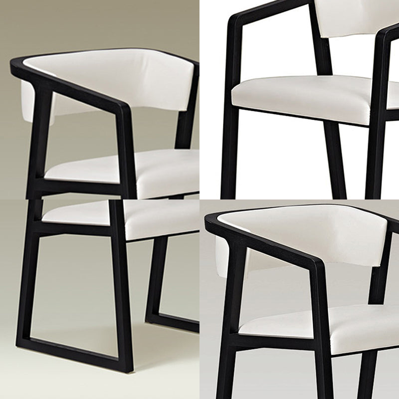 Home Wood Traditional Dining Chair Open Back Dining Side Chair with Arm